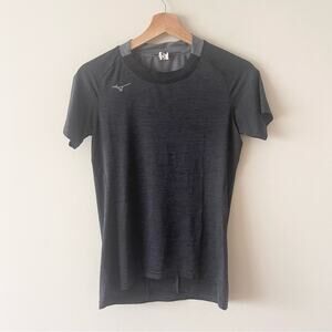 Mizuno woman Performance Running T-Shirt size XS Heather Black and Gray